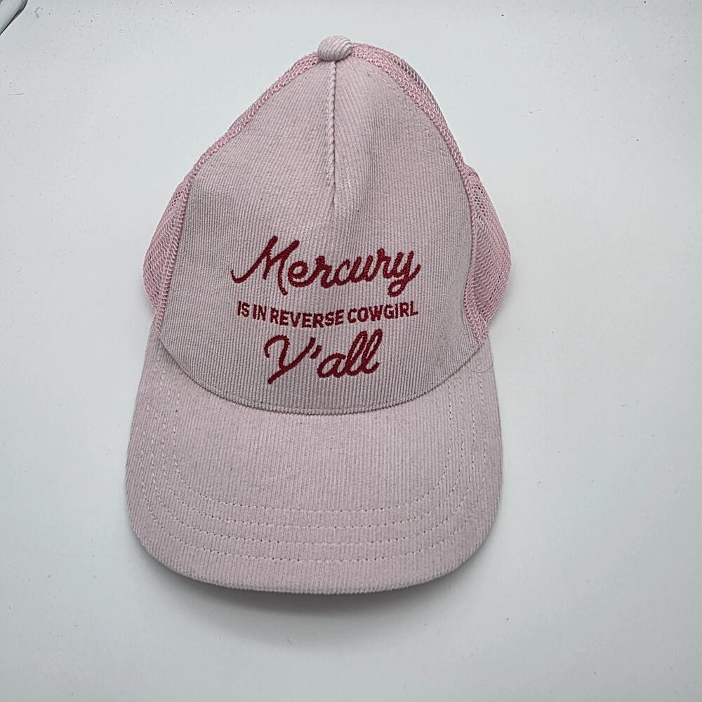 Visibly Toxic Mercury Is In Reverse Cowgirl Y’all Pink Trucker Hat Snapback